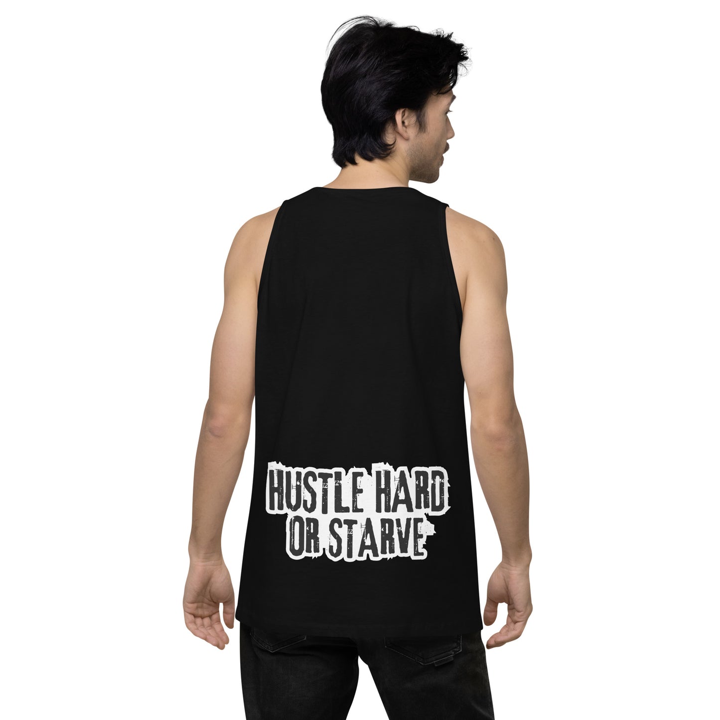 Cult Bear Star Logo / If You Don't Hustle You Don't Eat Men’s premium tank top