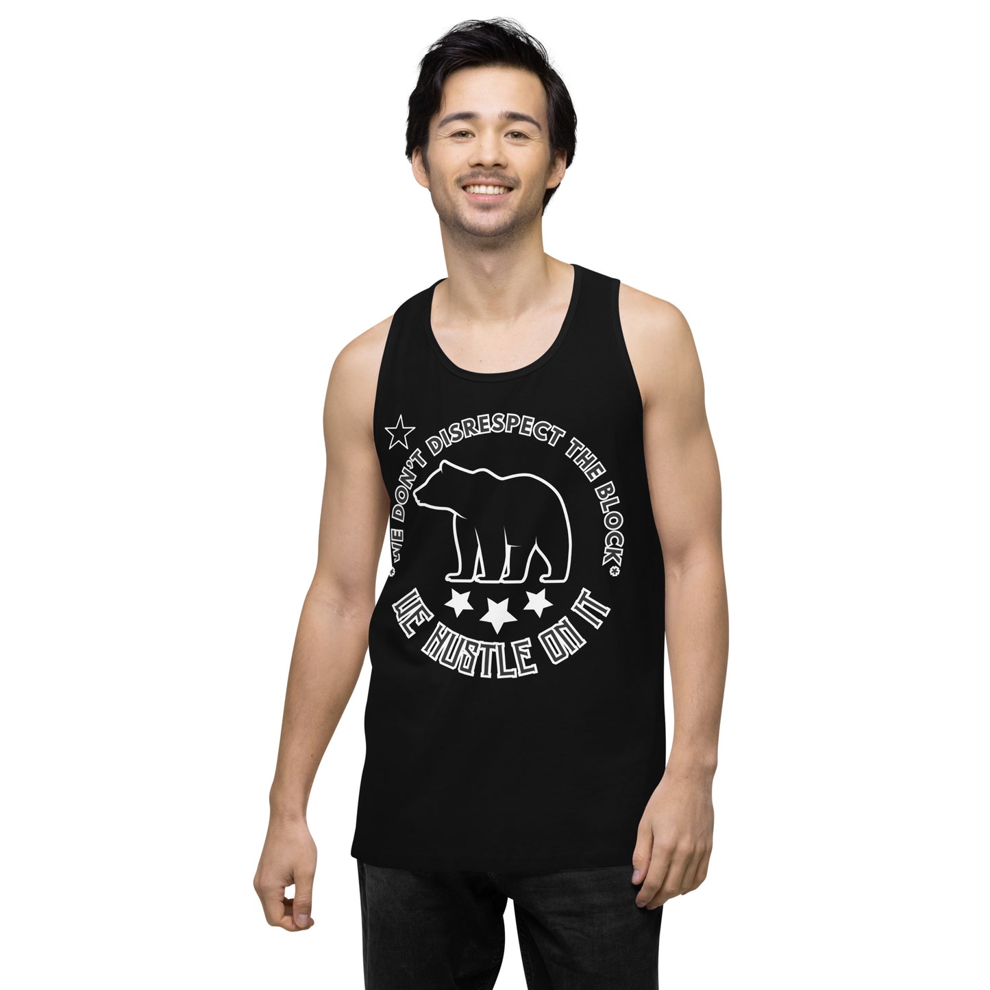 Cult Bear Star Logo / If You Don't Hustle You Don't Eat Men’s premium tank top