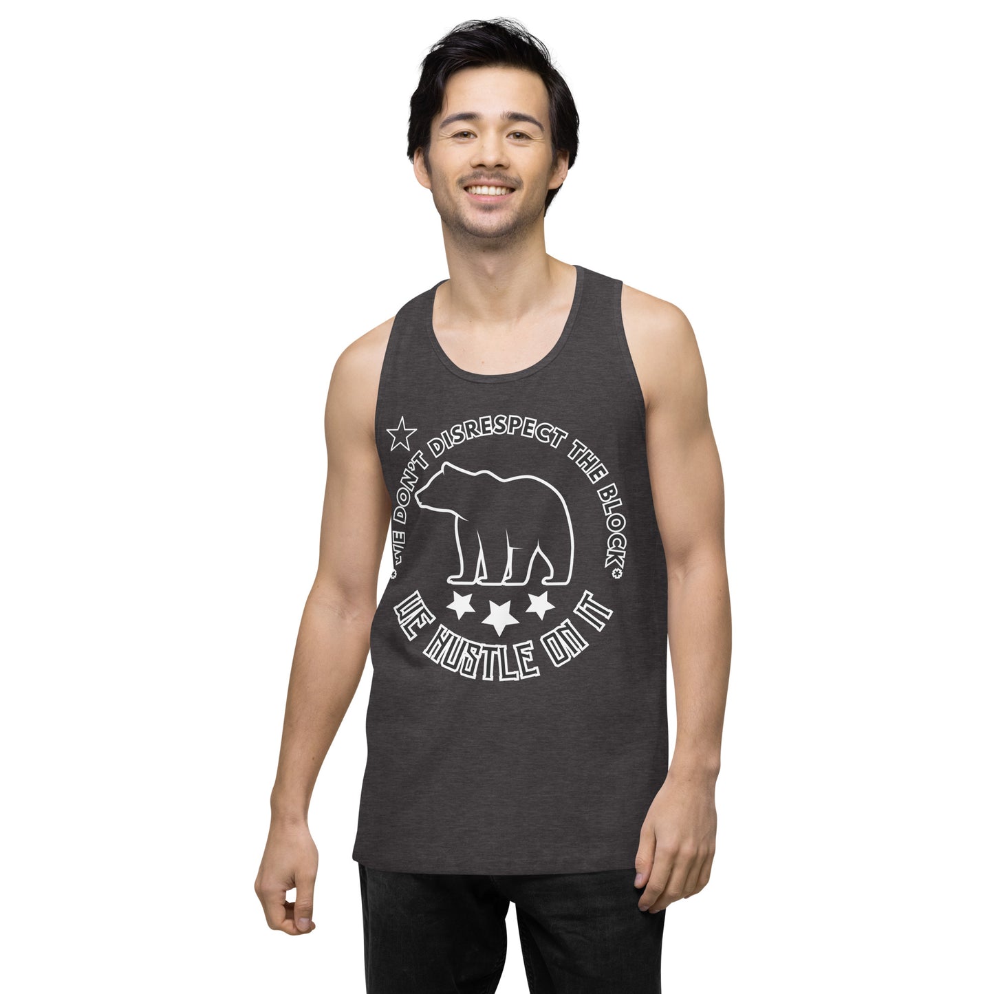 Cult Bear Star Logo / If You Don't Hustle You Don't Eat Men’s premium tank top