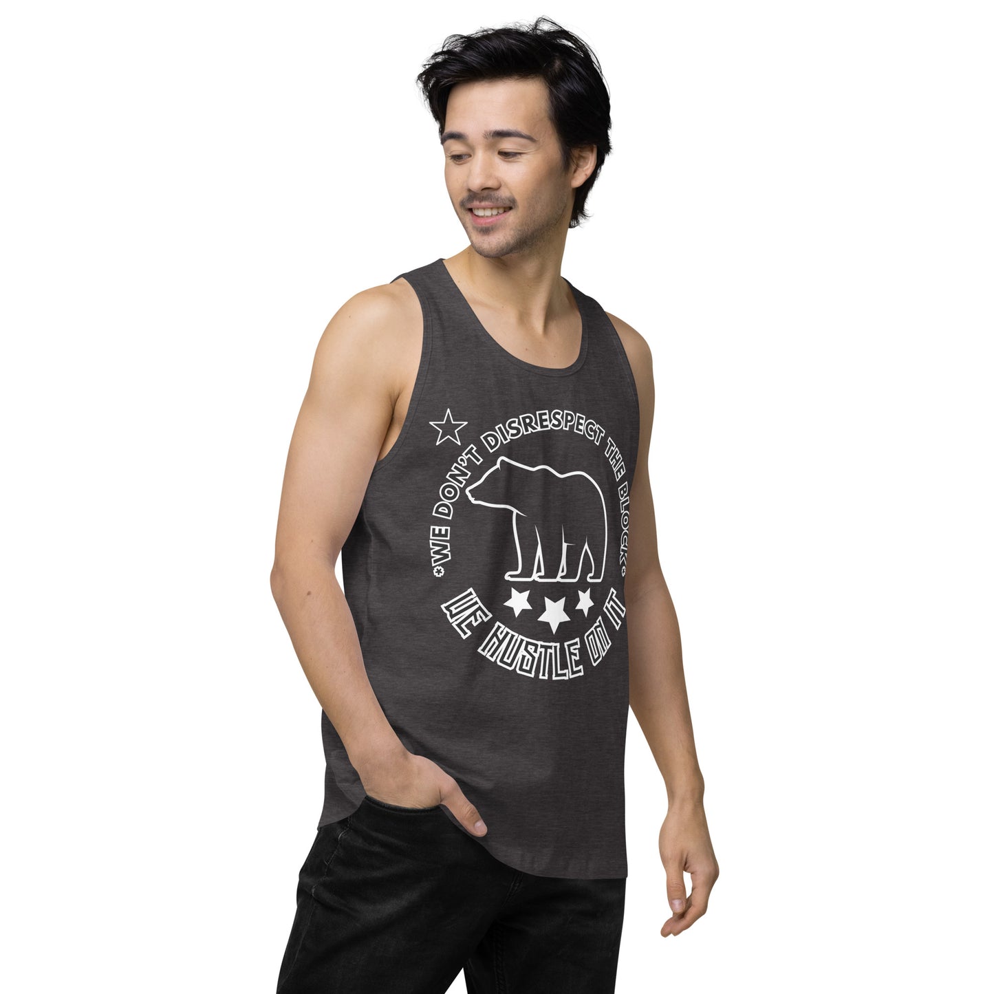 Cult Bear Star Logo / If You Don't Hustle You Don't Eat Men’s premium tank top