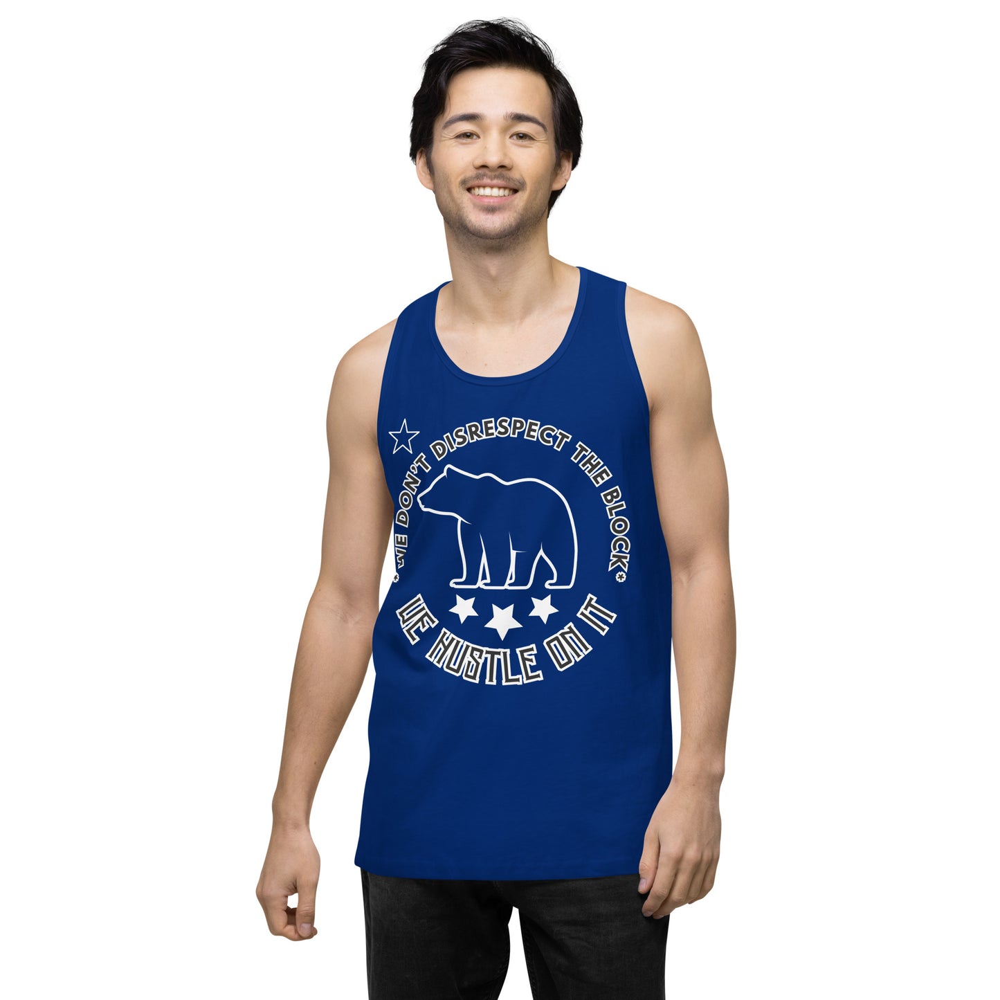 Cult Bear Star Logo / If You Don't Hustle You Don't Eat Men’s premium tank top