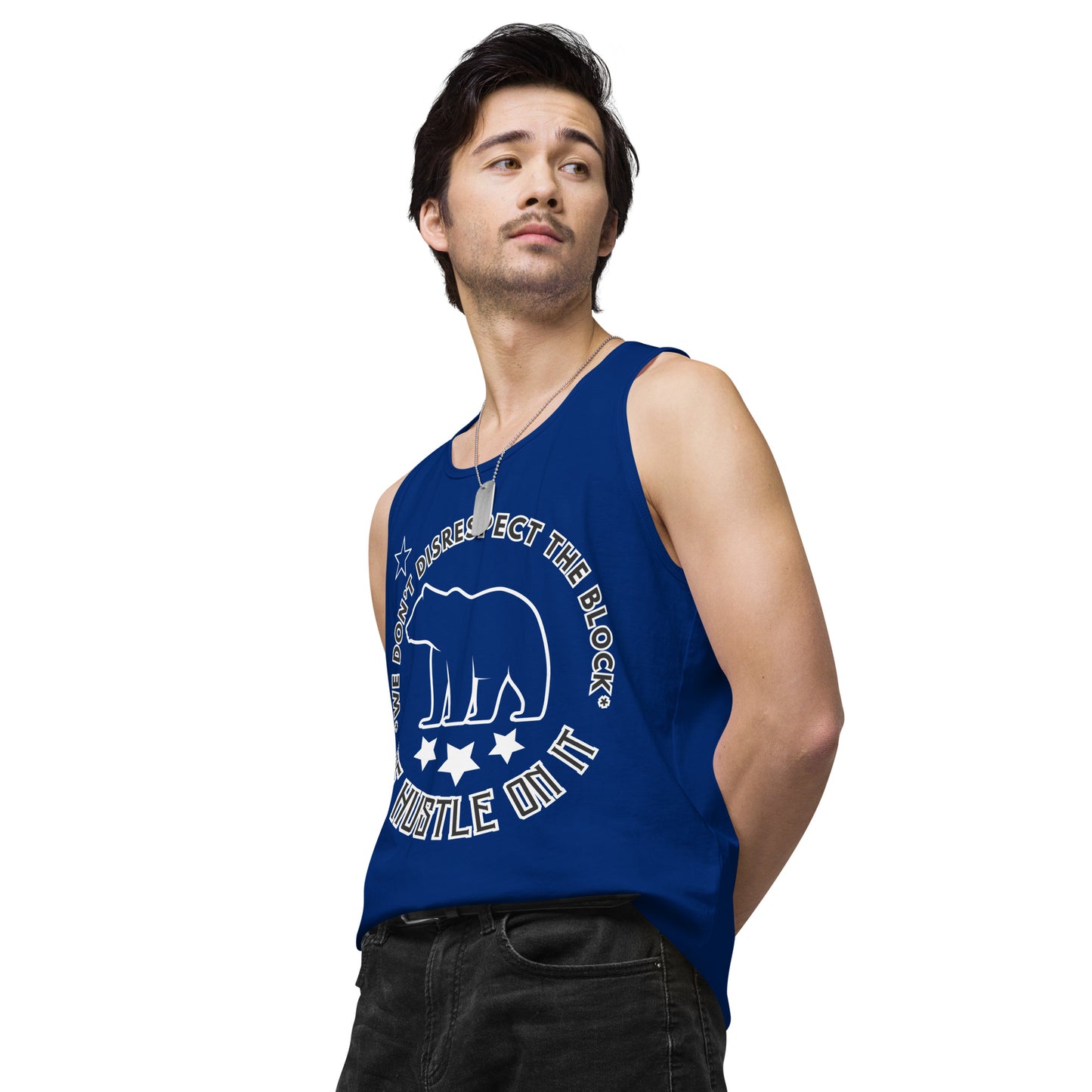 Cult Bear Star Logo / If You Don't Hustle You Don't Eat Men’s premium tank top