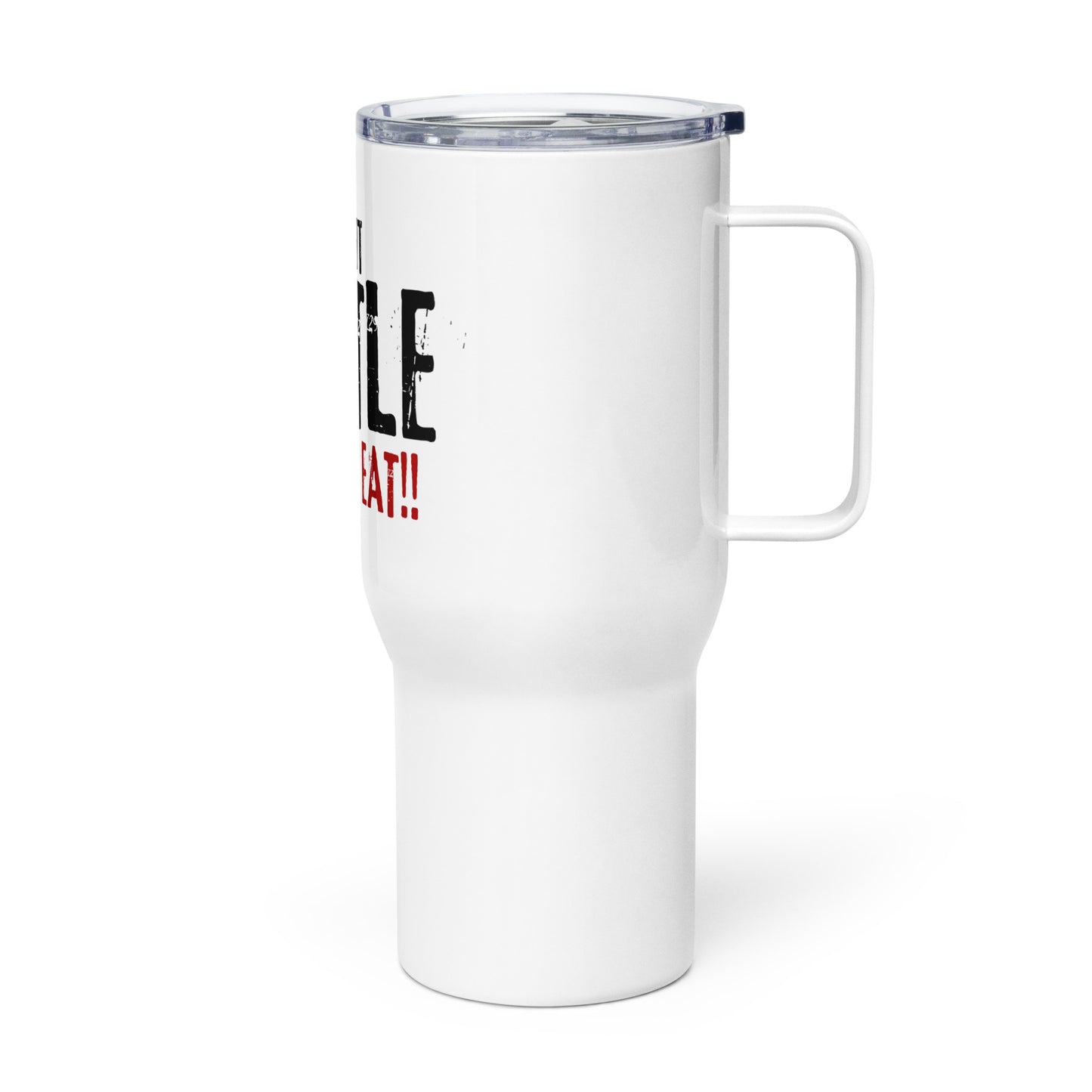 Travel mug with a handle