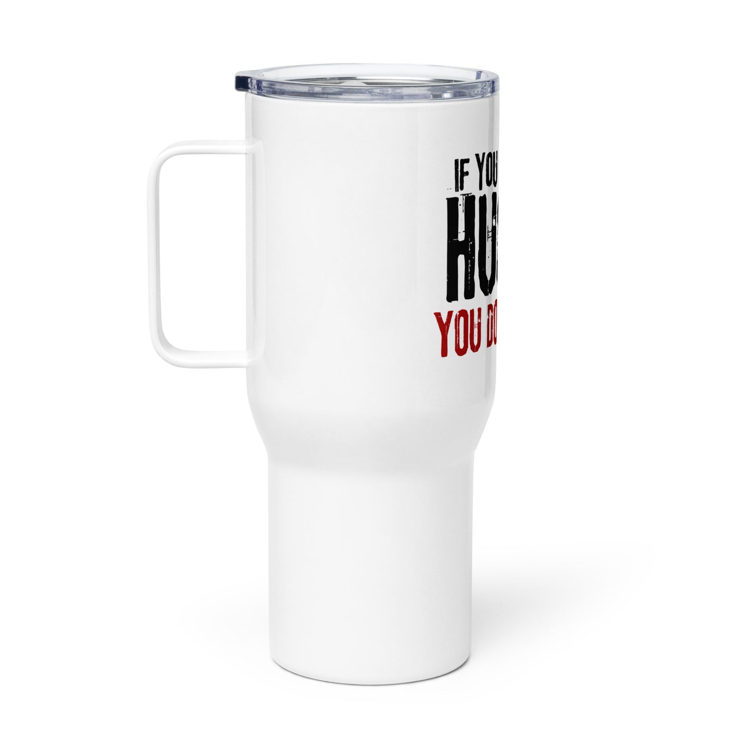 Travel mug with a handle