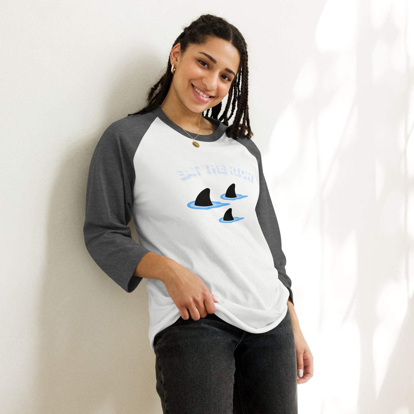 Orca Cult Eat The Rich 3/4 sleeve raglan shirt