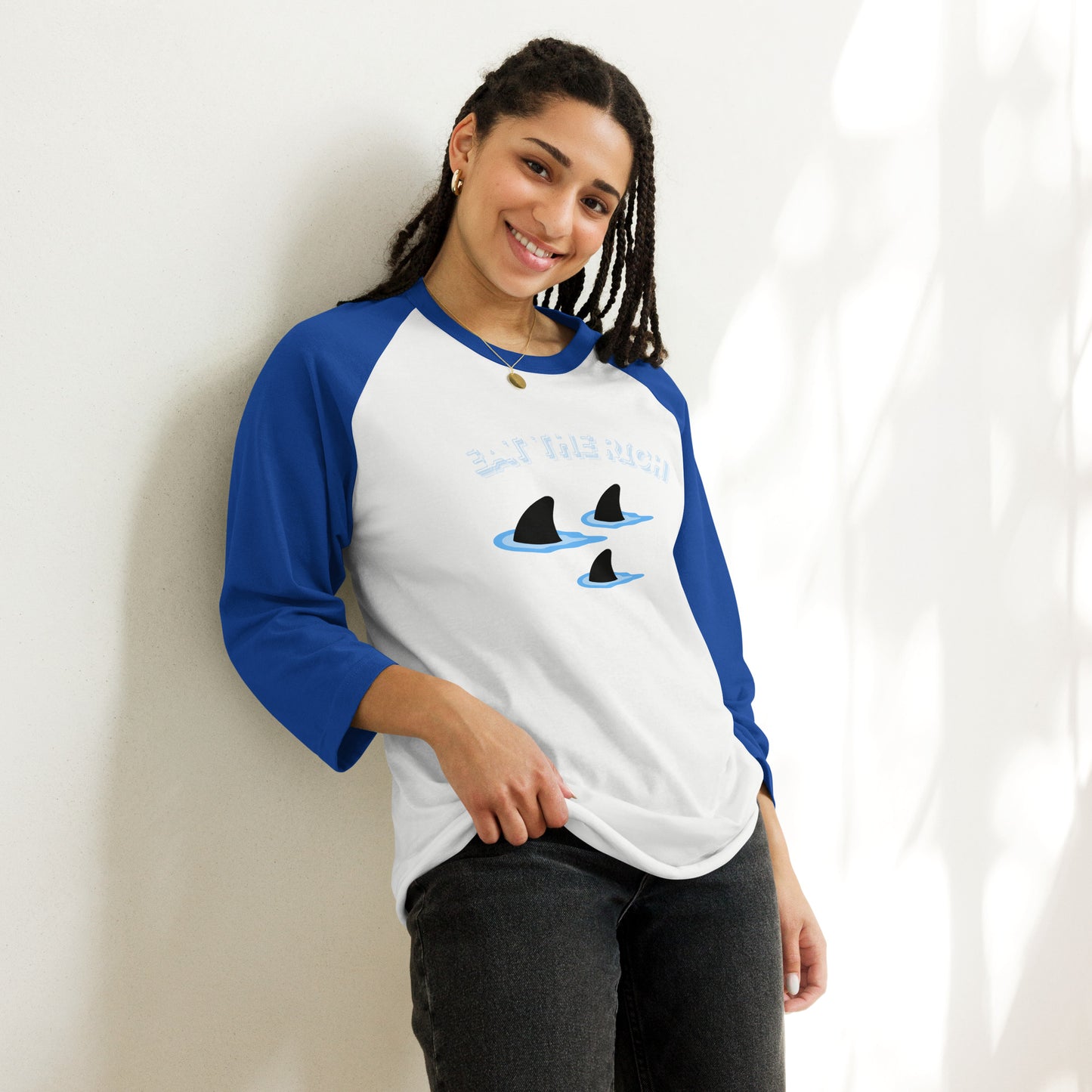 Orca Cult Eat The Rich 3/4 sleeve raglan shirt