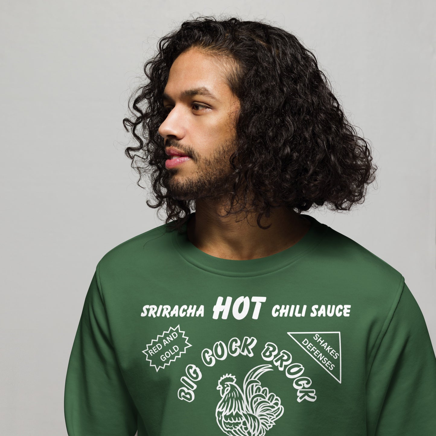 SeaFawks Cult :: Big Cock Sriracha Label Unisex organic sweatshirt