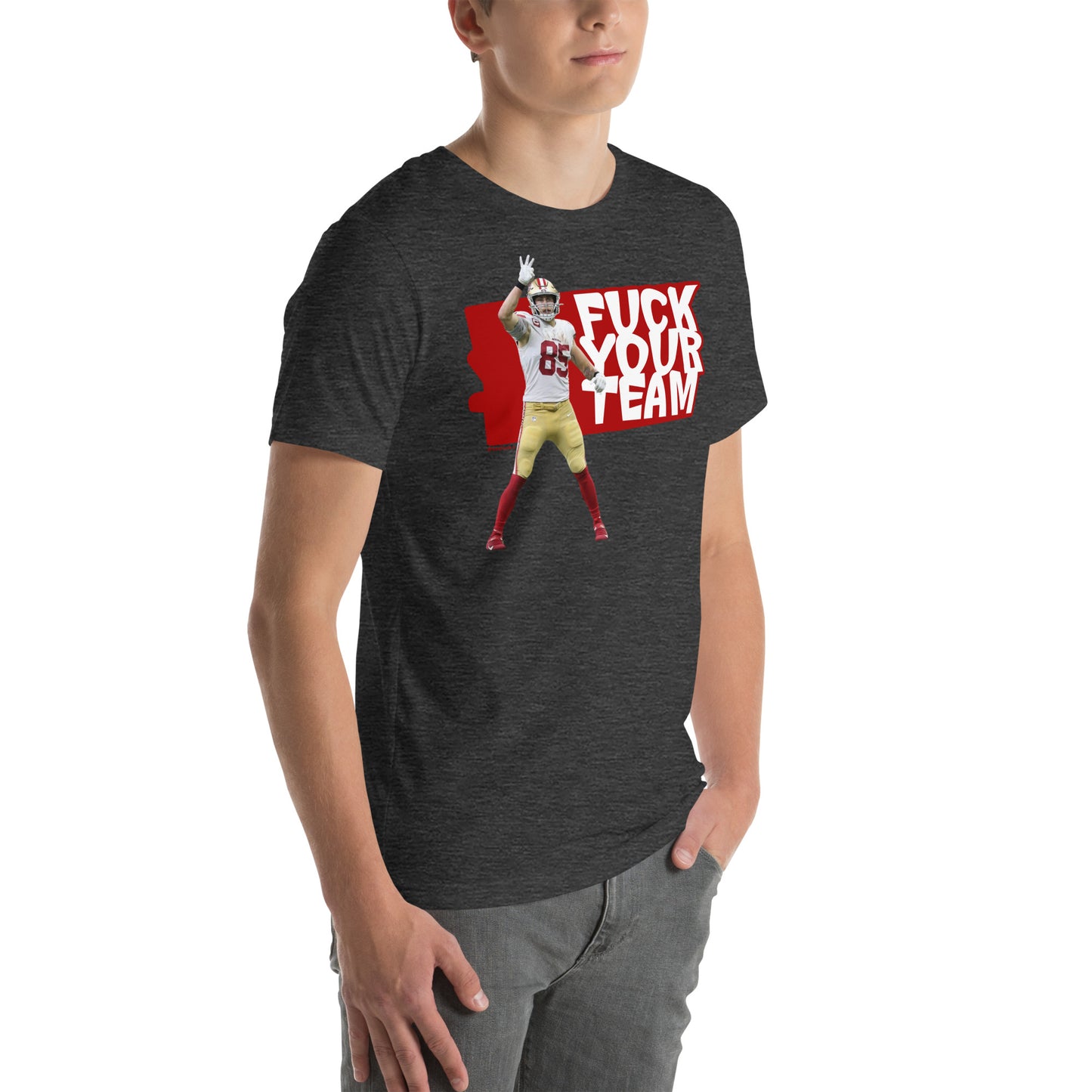 Football San Francisco Kittle First Down FYT Red and White Unisex t-shirt