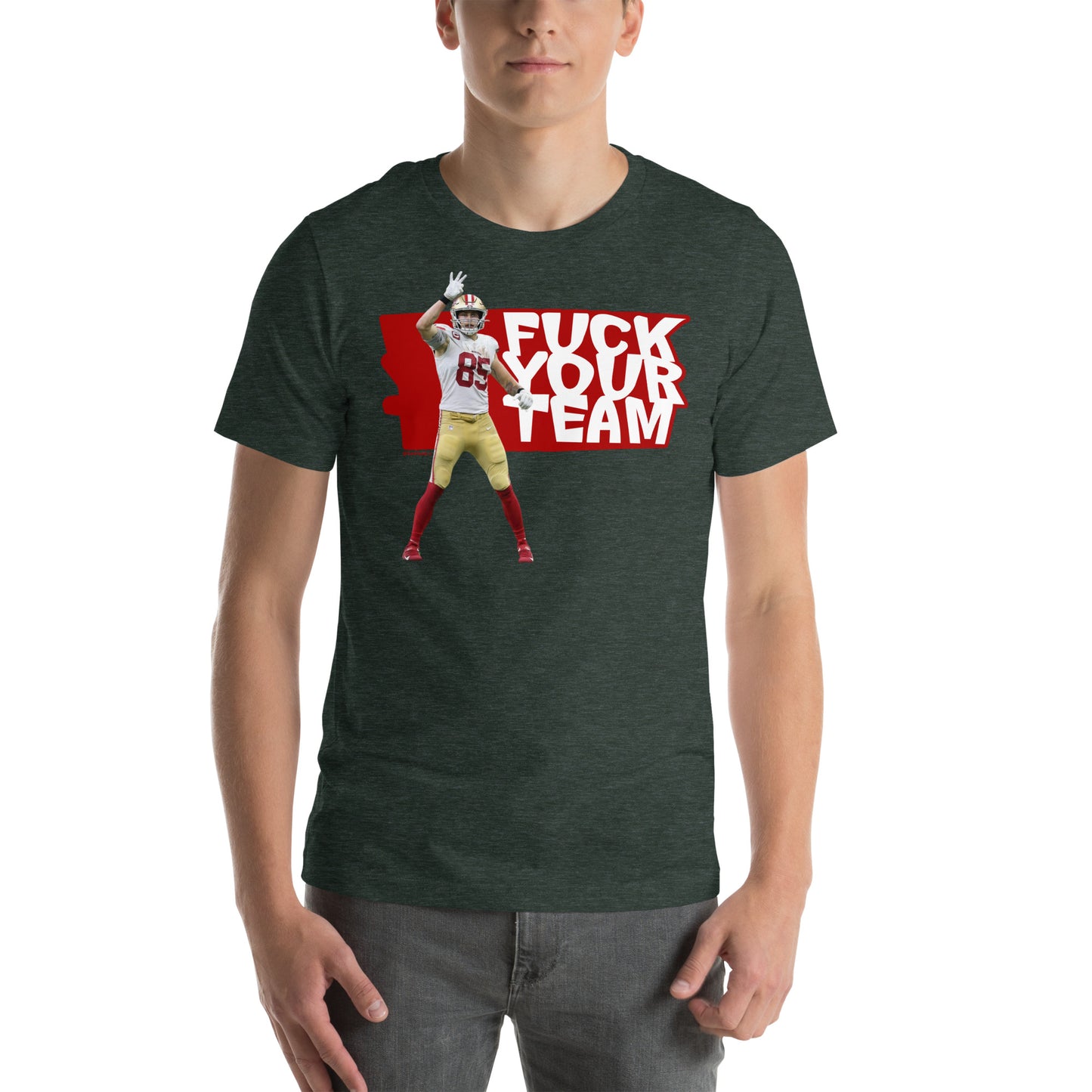 Football San Francisco Kittle First Down FYT Red and White Unisex t-shirt