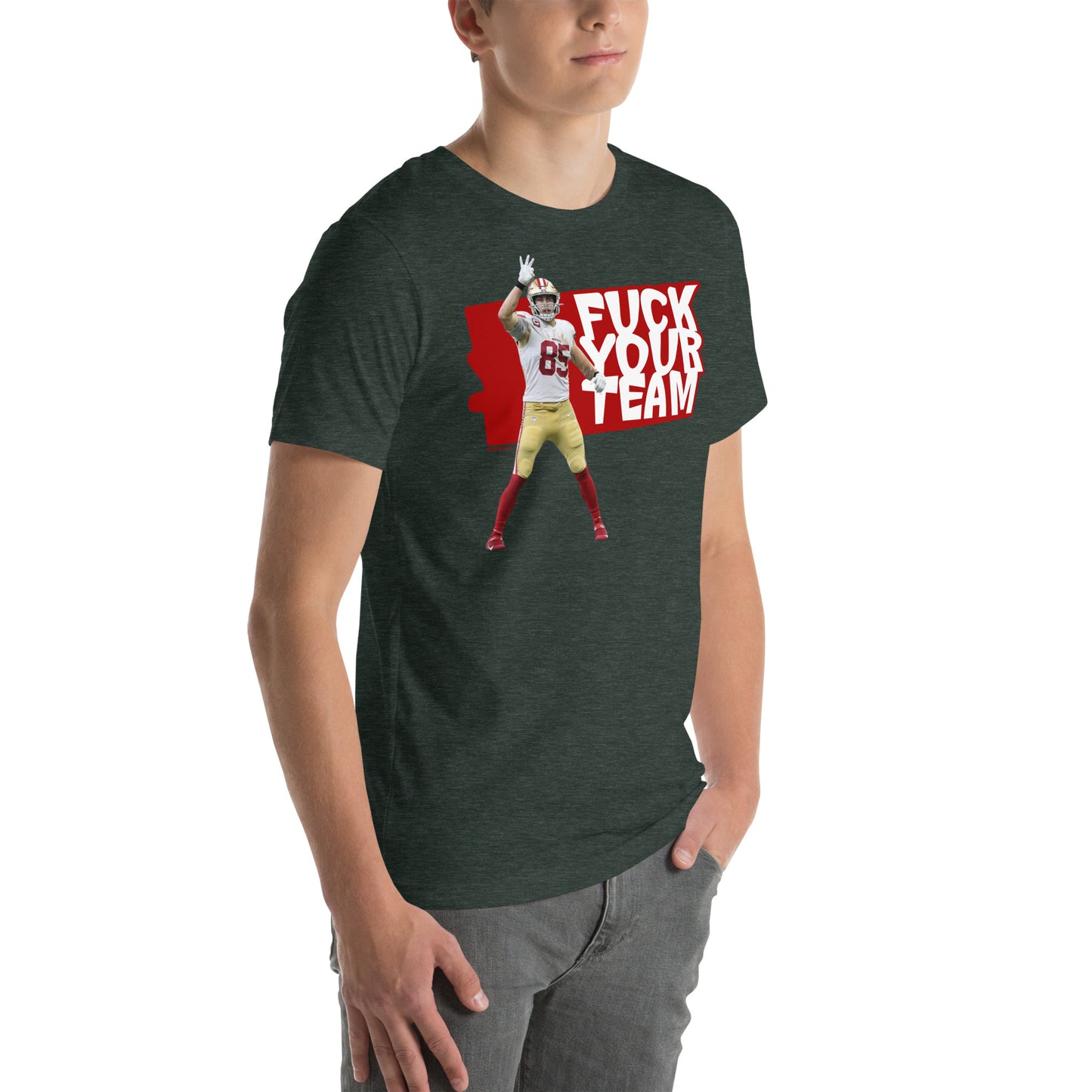 Football San Francisco Kittle First Down FYT Red and White Unisex t-shirt