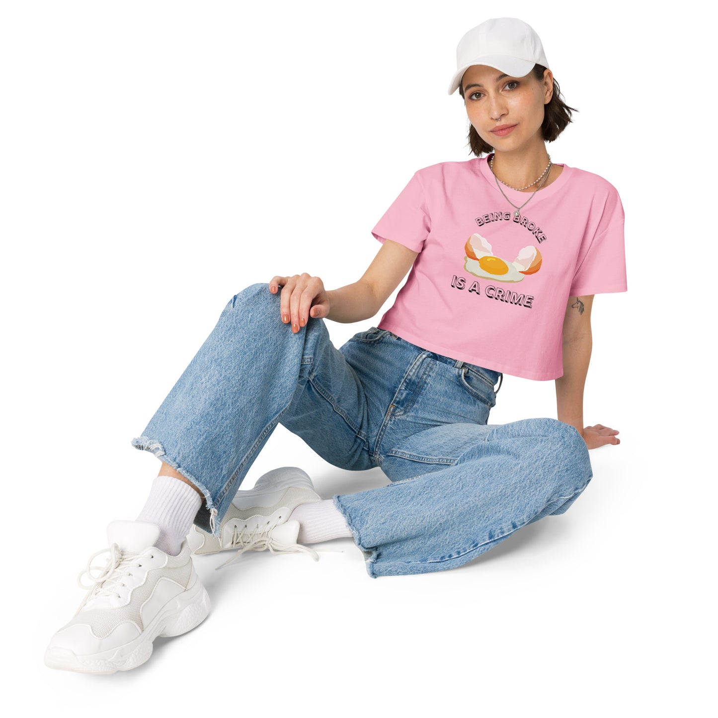 Being Broke Is A Crime Egg Women’s crop top