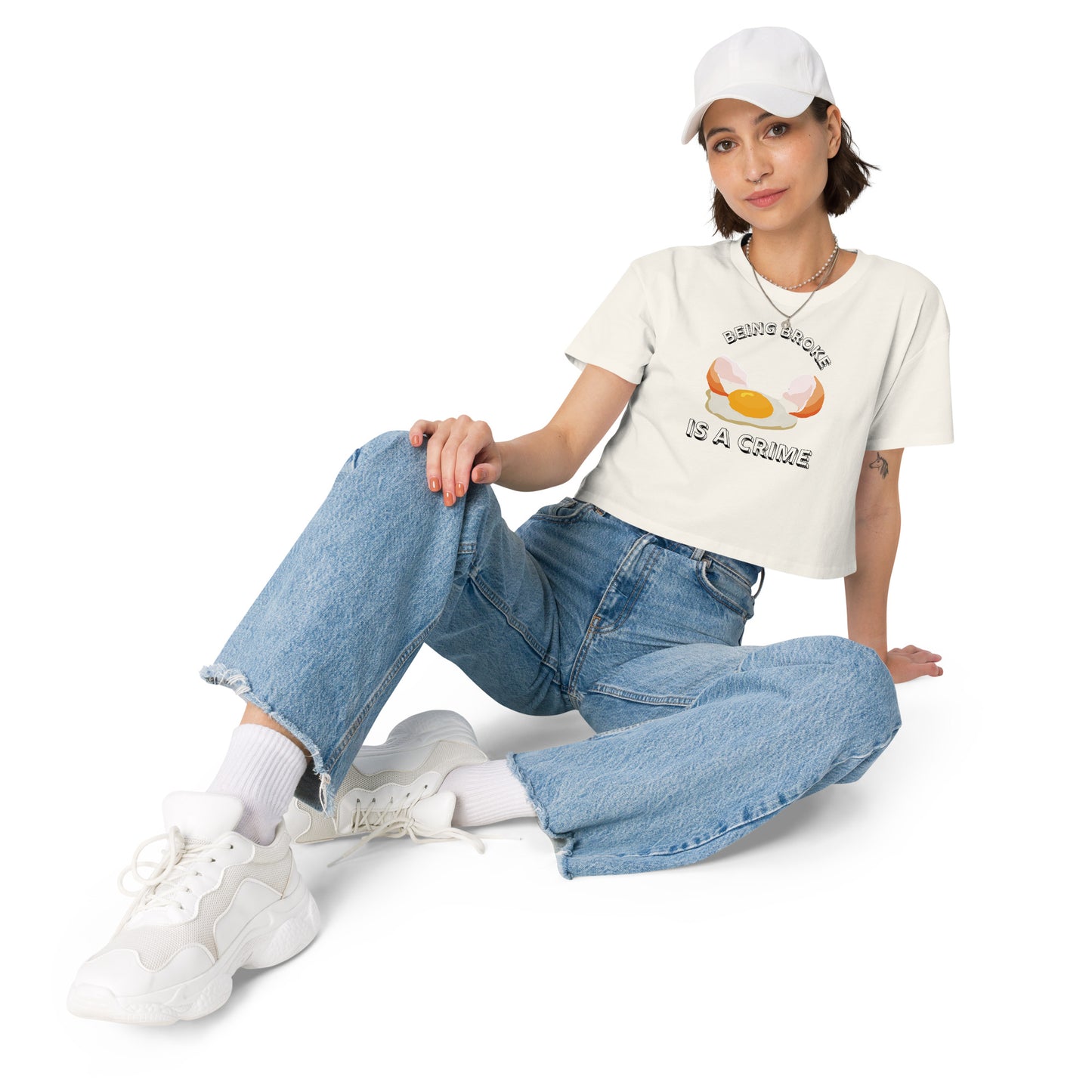 Being Broke Is A Crime Egg Women’s crop top