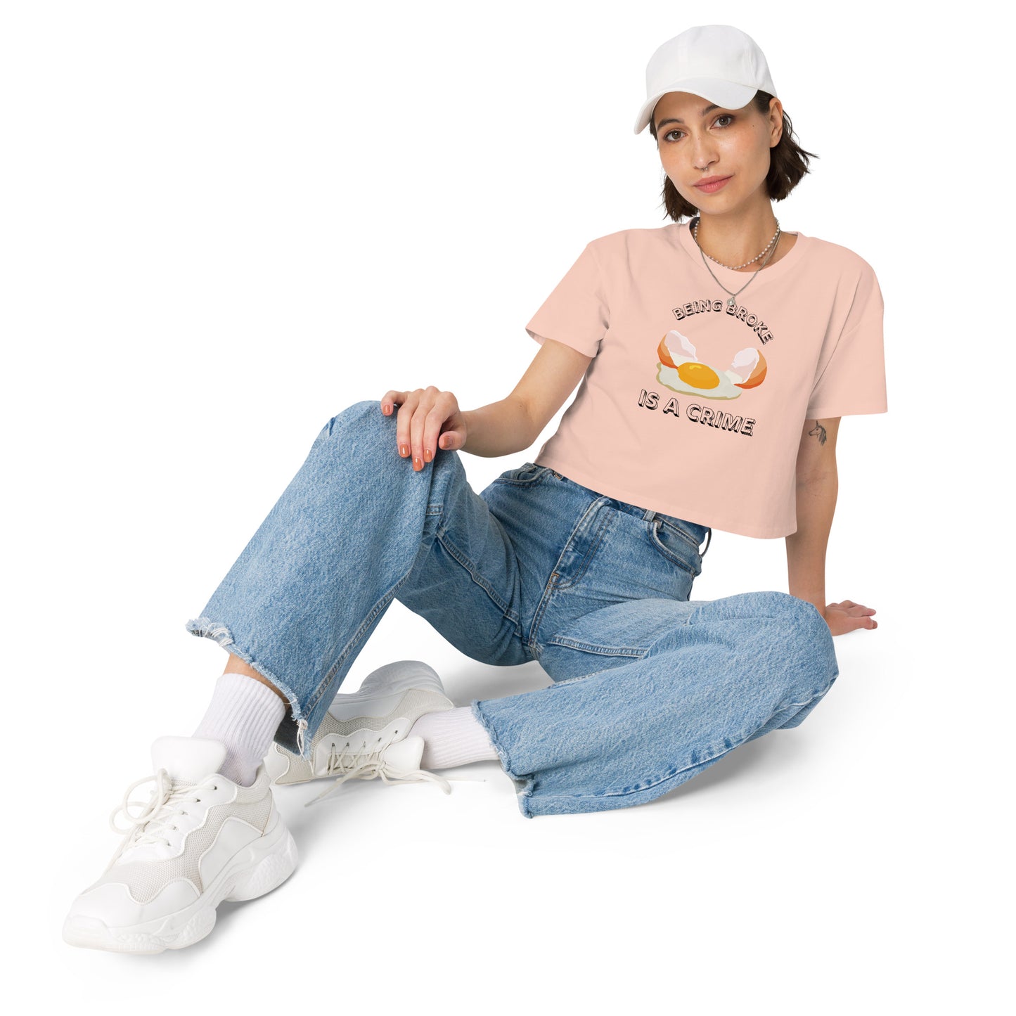 Being Broke Is A Crime Egg Women’s crop top