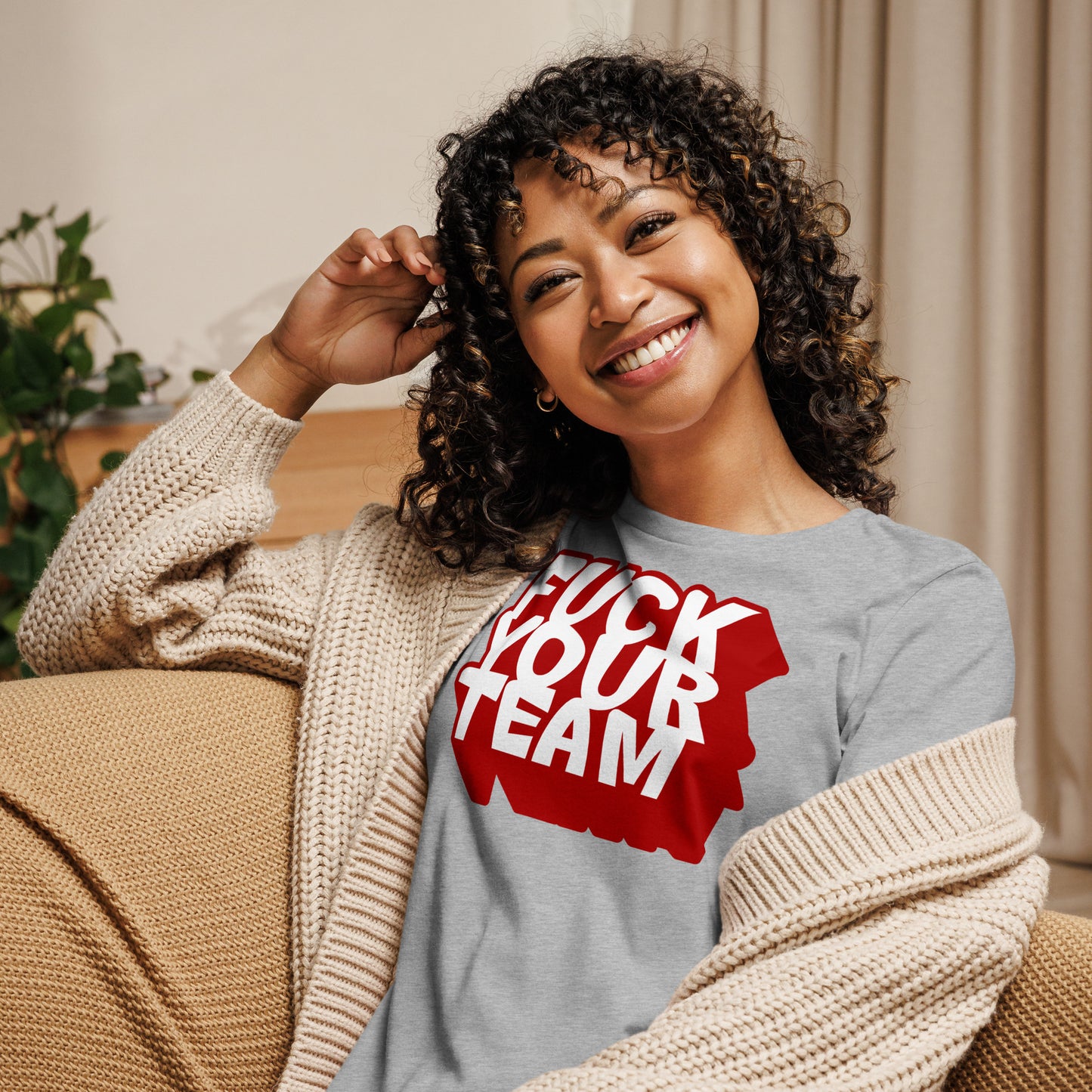 Red FYT Logo Graphic Women's Relaxed T-Shirt