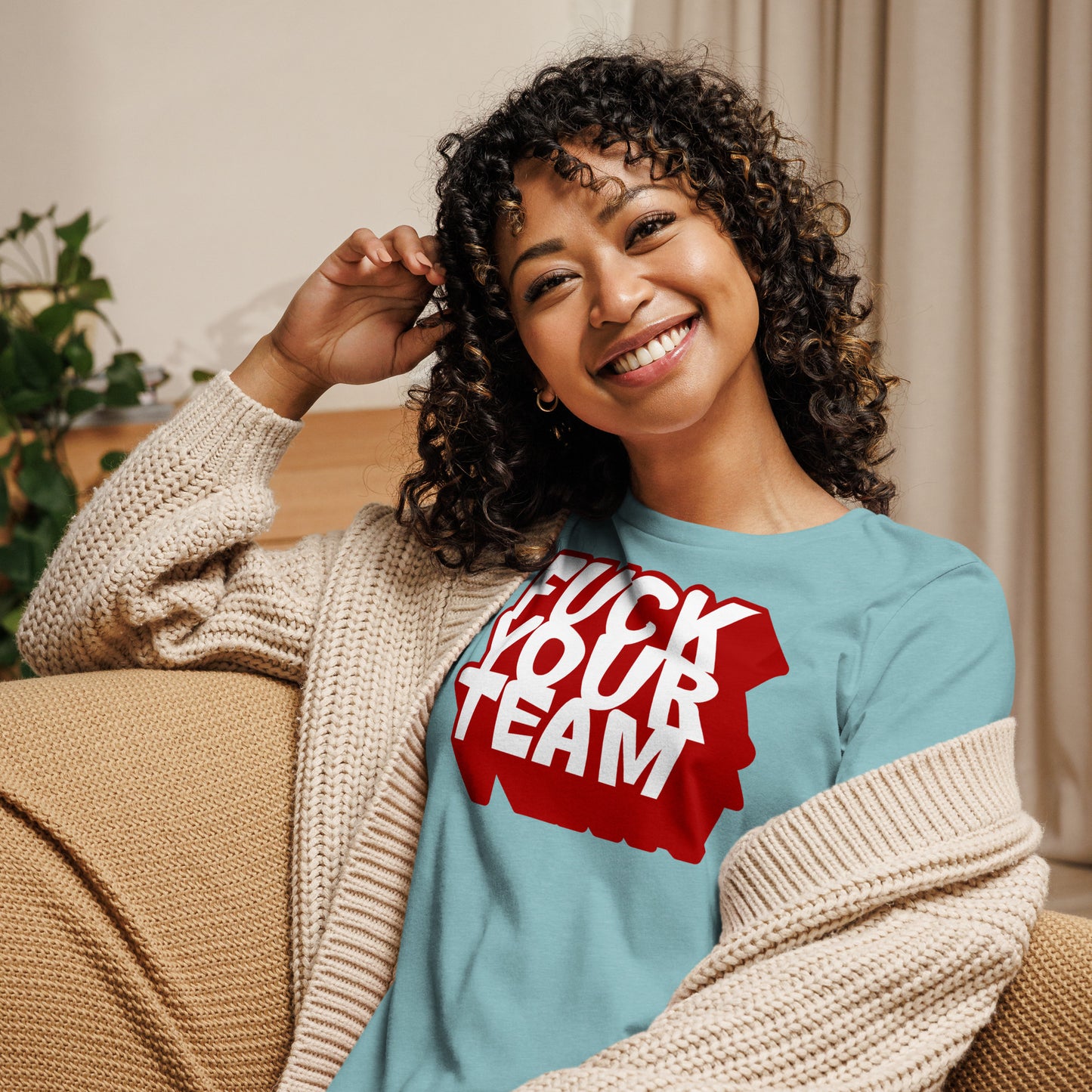 Red FYT Logo Graphic Women's Relaxed T-Shirt