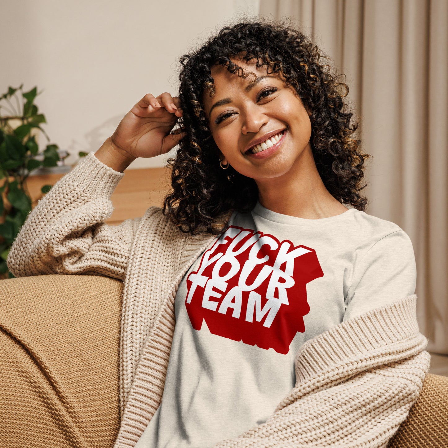 Red FYT Logo Graphic Women's Relaxed T-Shirt