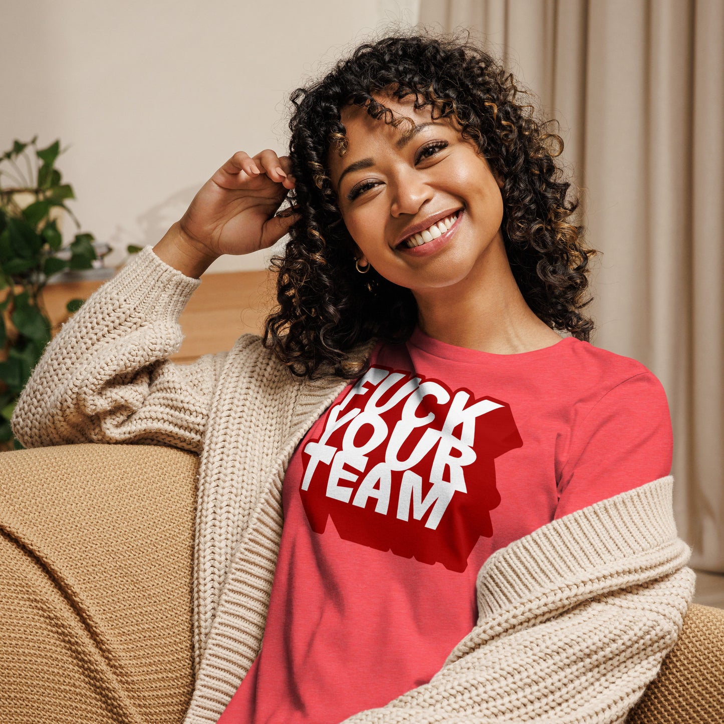 Red FYT Logo Graphic Women's Relaxed T-Shirt