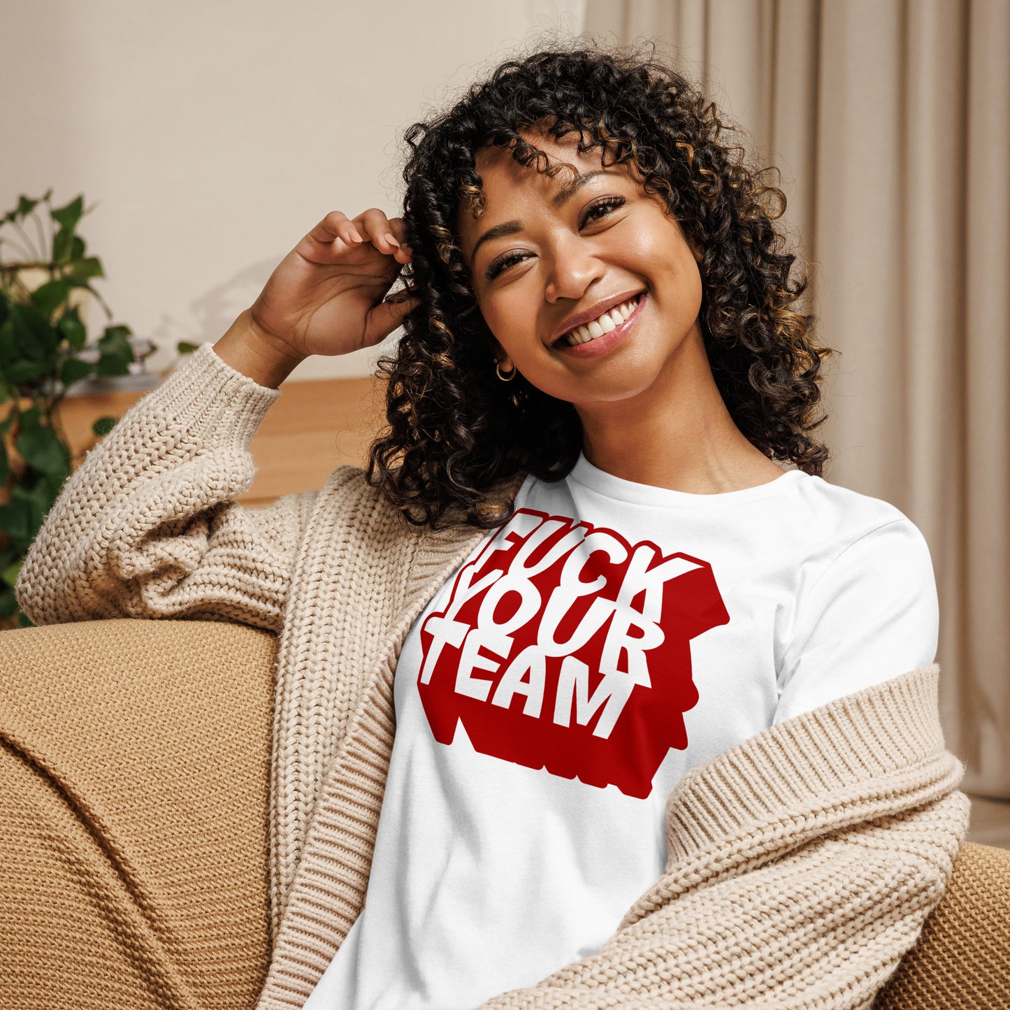 Red FYT Logo Graphic Women's Relaxed T-Shirt